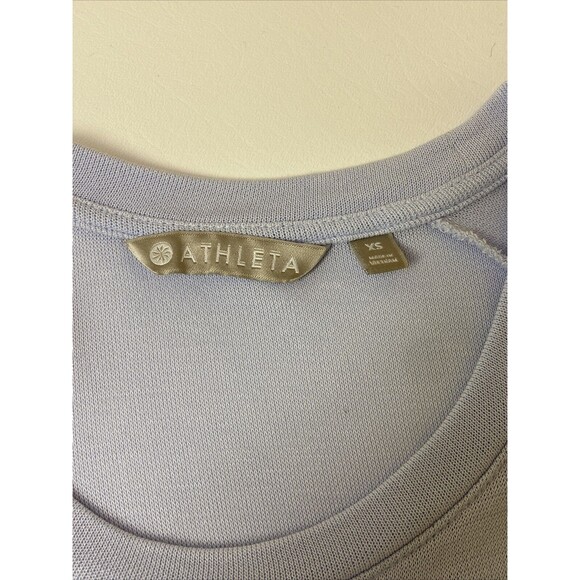 Athleta Serenity Criss Cross Sweatshirt Lt. Blue Crew Neck Soft Modal Stretch XS - Picture 7 of 10